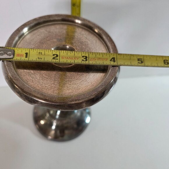 Pottery Barn Silver Plated 6.5” Tall Pillar Taper Candlestick Holder - Picture 4 of 5